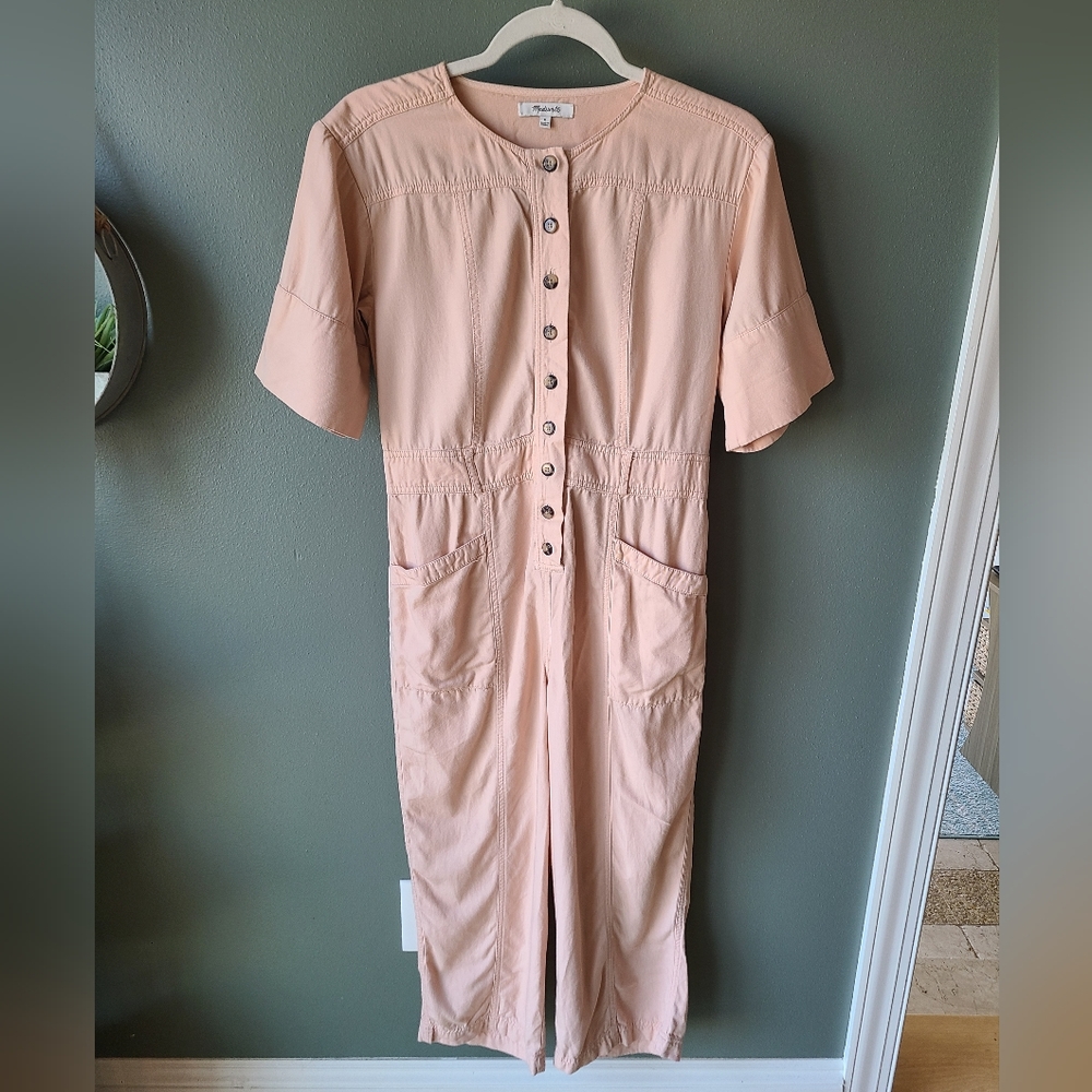 Madewell Top Stitched Coverall Jumpsuit, Size 0 - Picture 3 of 5